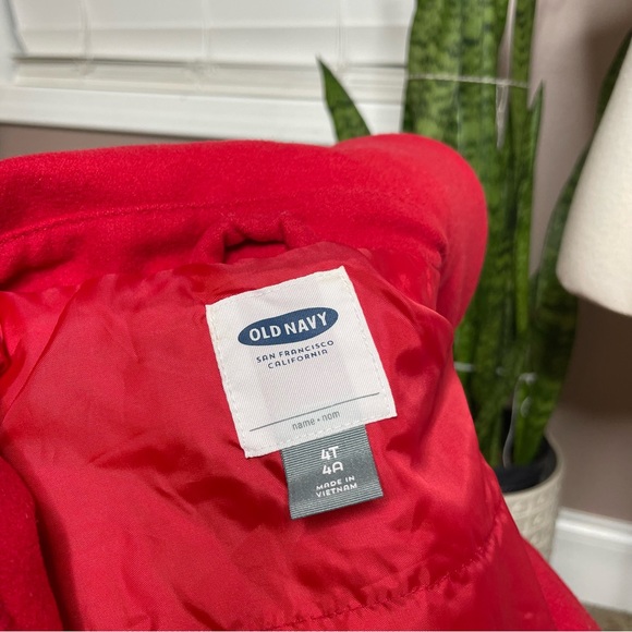 Red old navy girl pea coat - Picture 6 of 7